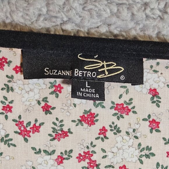 Suzanne Betro Women’s Floral Top Large – Boho Chic, Light Academia, Soft Vintage - Picture 4 of 12